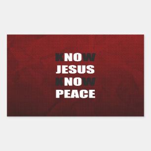 Know Jesus Know Peace Christian Rectangular Sticker