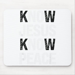 Know Jesus Know Peace Faith Christian Mouse Mat