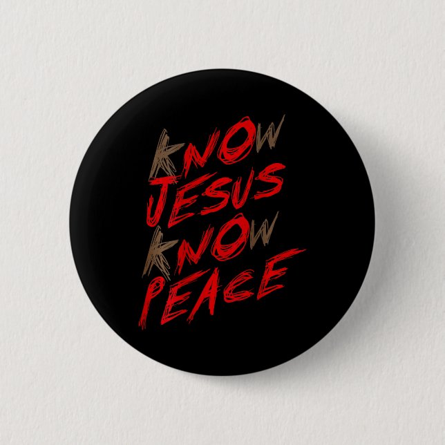 Know Jesus Know Peace (on Back)  6 Cm Round Badge (Front)