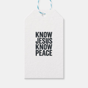 Know Jesus Know Peace Vintage Christian Typography Gift Tags
