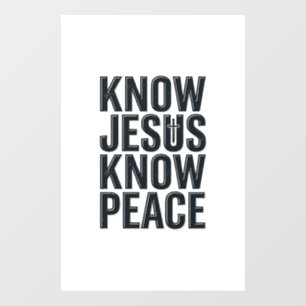 Know Jesus Know Peace Vintage Christian Typography Window Cling