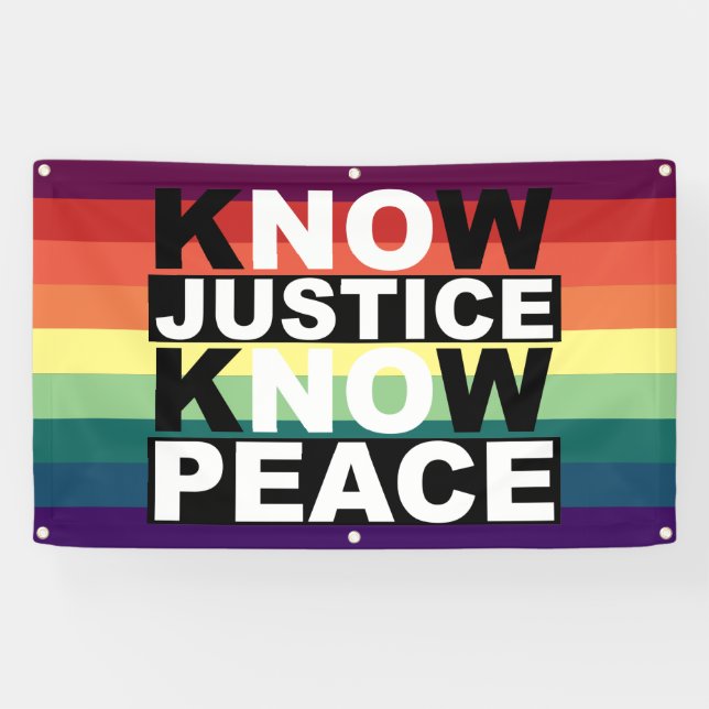 KNOW JUSTICE KNOW PEACE BANNER (Horizontal)