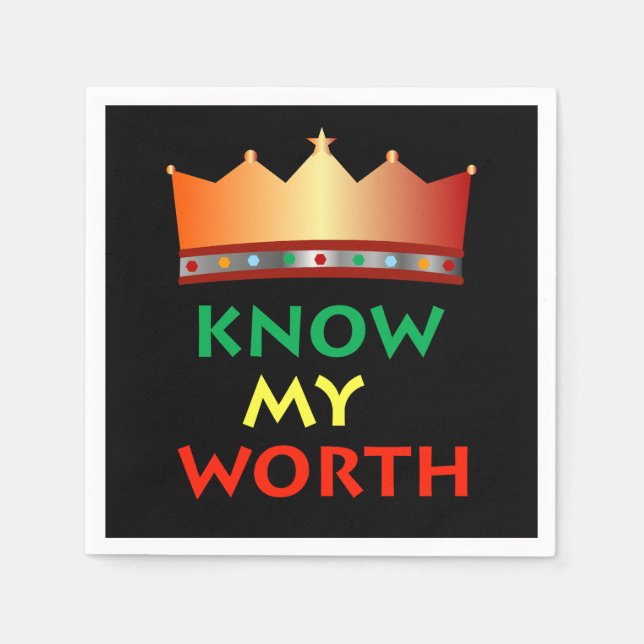 Know My Worth napkins (Front)