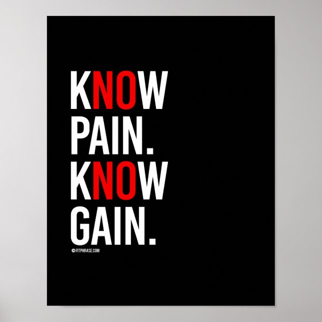 Know Pain Know Gain -   Training Fitness -.png Poster (Front)