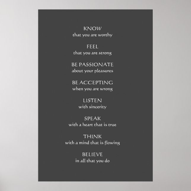 'Know that you are worthy' Poster (Front)