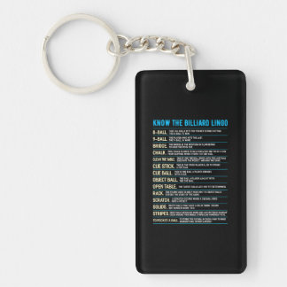 KNOW THE BILLIARD LINGO Pool Billiard 8 Ball Key Ring