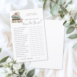 Know The Bride Book Bridal Shower Game