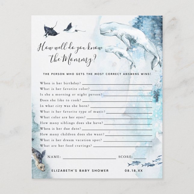 Know The Mummy | Baby Shower Game (Front)