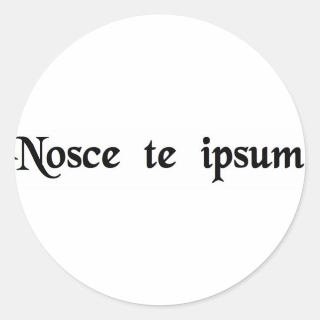 Know thyself. classic round sticker (Front)