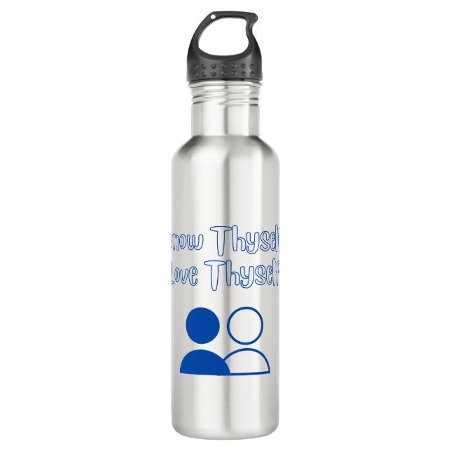 Know Thyself, Love Thyself Water Bottle (Front)