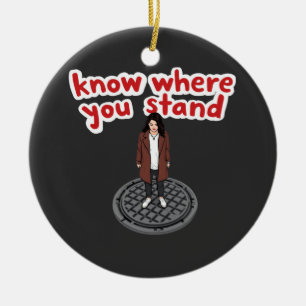 Know Where You Stand A Funny Twist on Taxis Ceramic Tree Decoration