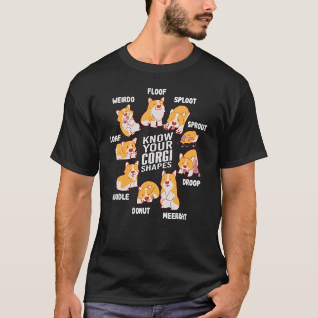 Know Your Corgi Shapes T-Shirt (Front)