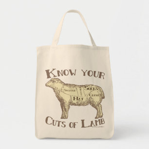 Know your cuts of lamb FUNNY DIY Tote Bag