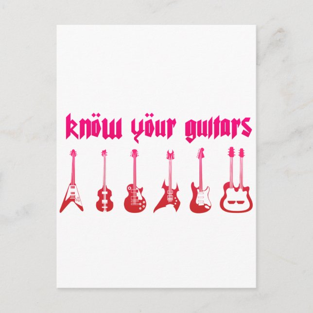 Know Your Guitar - Emo Alternative Grunge Rock Postcard (Front)