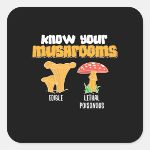 Know Your Mushrooms Square Sticker