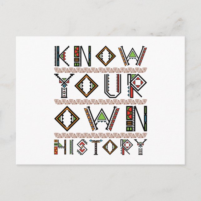 Know Your Own History Black History Juneteenth Postcard (Front)