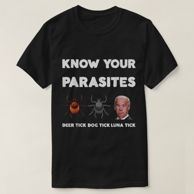Know Your Parasites Anti Biden Sucks Funny Anti Li T-Shirt (Design Front)