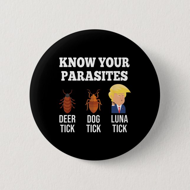 Know Your Parasites Anti-trump Funny Tick Resist  6 Cm Round Badge (Front)