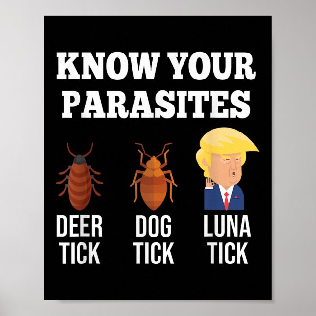 Know Your Parasites Anti-trump Funny Tick Resist  Poster (Front)