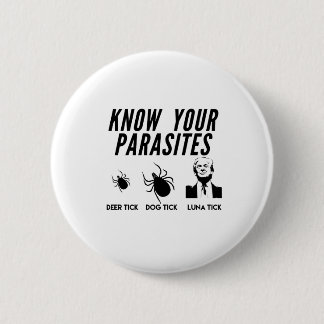 Know Your Parasites - Anti Trump T-shirt - Unisex 6 Cm Round Badge