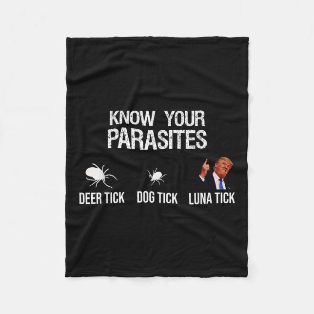 Know Your Parasites - Deer Tick, Dog Tick, Luna Ti Fleece Blanket (Front)