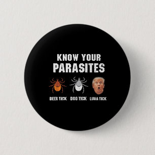 Know Your Parasites - Funny Anti Trump 6 Cm Round Badge