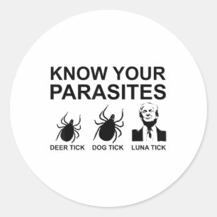 Know Your Parasites T Shirt Anti Trump Tee  Classic Round Sticker