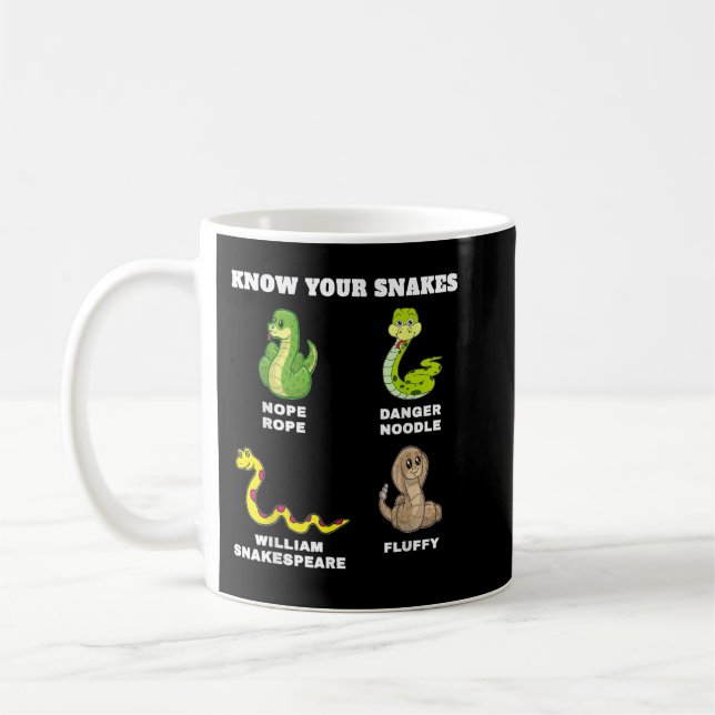 Know Your Snakes Funny Names Danger Noodle Nope Ro Coffee Mug (Left)