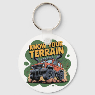 Know Your Terrain 4x4 Off Road Truck Cartoon Key Ring
