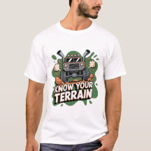 Know Your Terrain Green 4x4 Off Road Truck Cartoon
