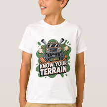 Know Your Terrain Green 4x4 Off Road Truck Cartoon