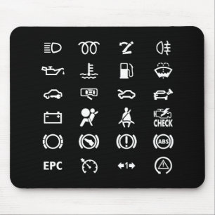 Know your warning signs (black) mouse mat