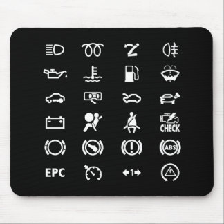 Know your warning signs (black) mouse mat