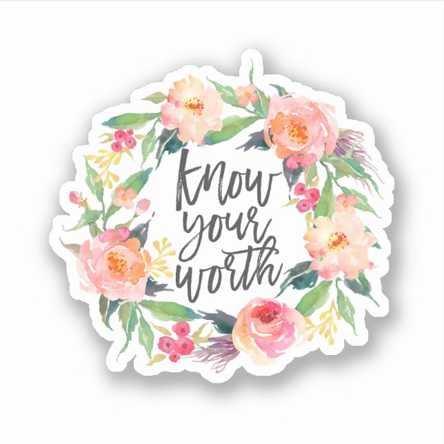 Know Your Worth, Boho Inspirational Quote (Front)