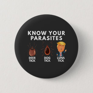 Know you're parasites Anti-Trump Humour Politics 6 Cm Round Badge