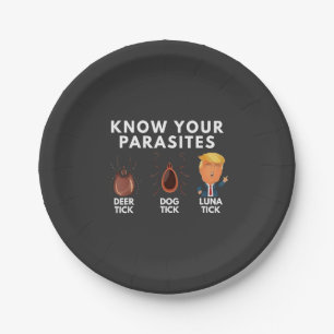 Know you're parasites Anti-Trump Humour Politics Paper Plate
