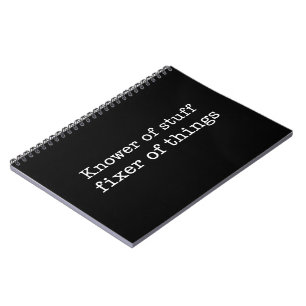 Knower of Stuff Fixer of Things Funny Handyman Dad Notebook