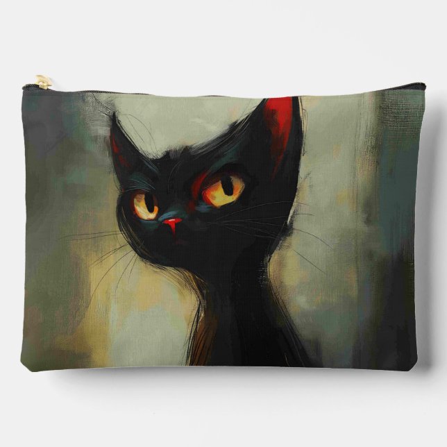  Knowing Black Ninja Cat  Accessory Pouch (Front)