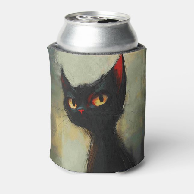  Knowing Black Ninja Cat  Can Cooler (Can Back)