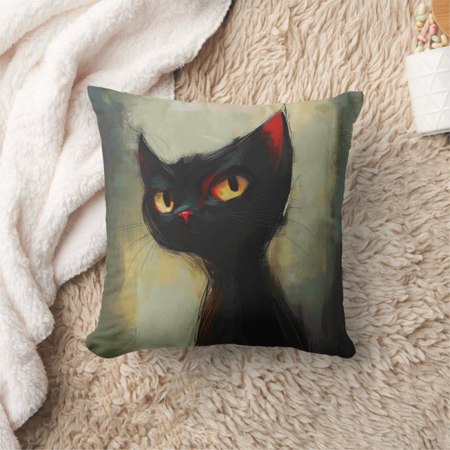 Knowing Black Ninja Cat  Cushion (Blanket)