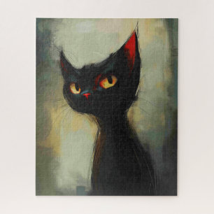 Knowing Black Ninja Cat Jigsaw Puzzle