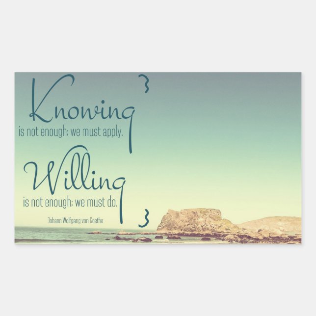 Knowing Is Not Enough Rectangular Sticker (Front)