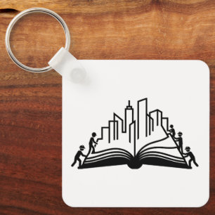 Knowledge builds cities book key ring