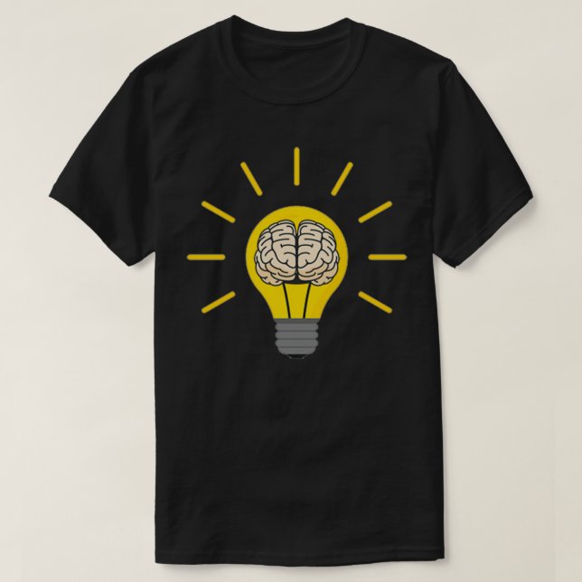 Knowledge Creativity Brain in a light bulb T-Shirt (Design Front)