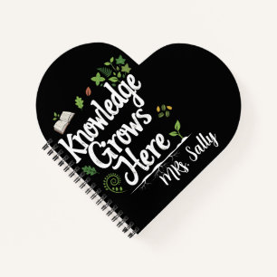 Knowledge Grows Here Botanical Classroom Quote Notebook