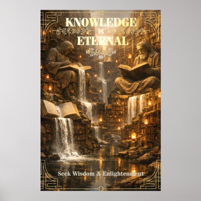 Knowledge Is Eternal – Wisdom Library Poster (Front)