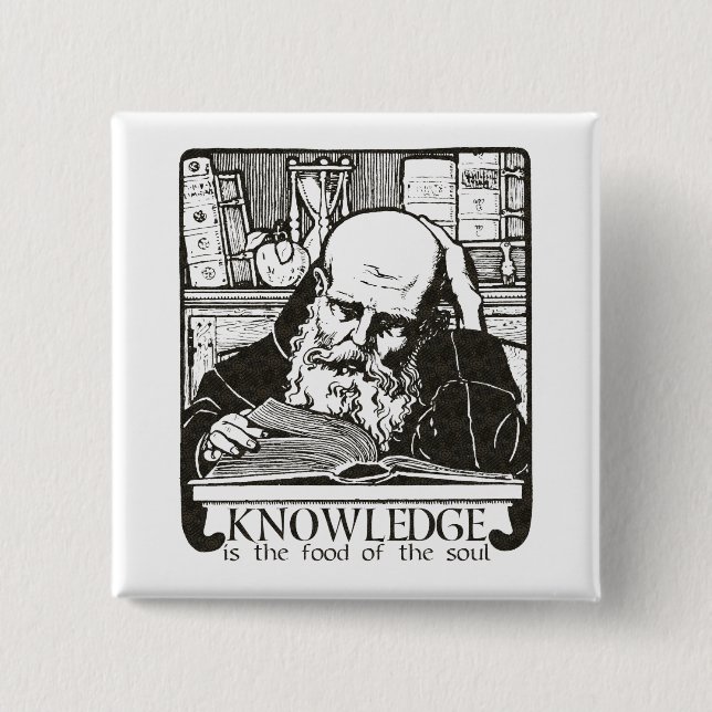 Knowledge is Food 15 Cm Square Badge (Front)