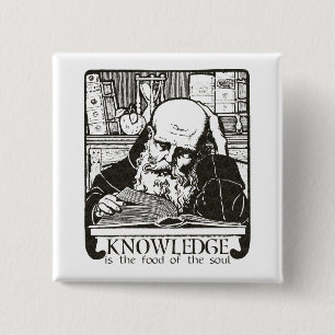 Knowledge is Food 15 Cm Square Badge