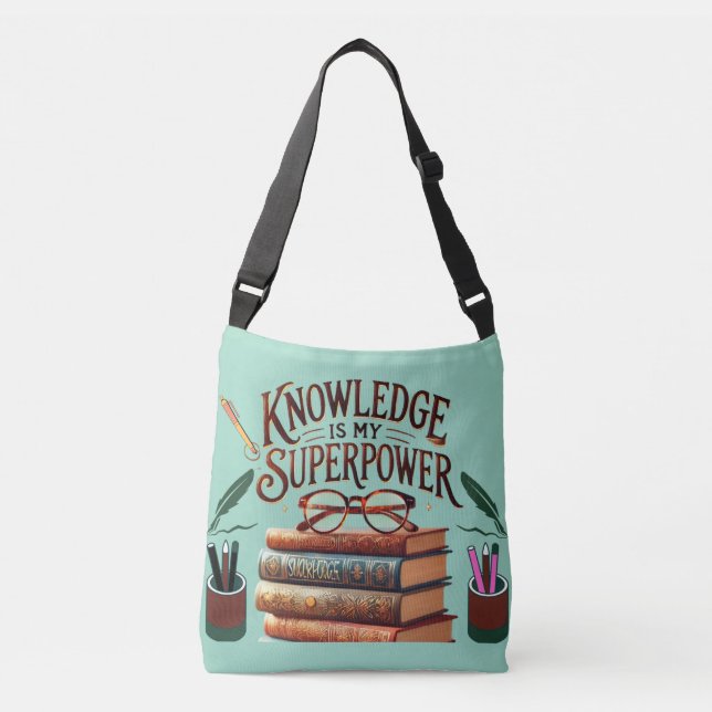 Knowledge is My Superpower - Book Lover Tote  (Front)