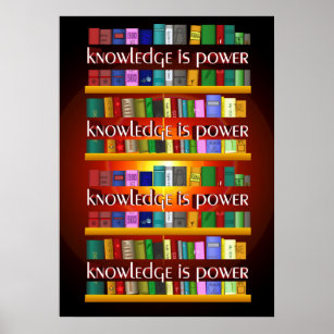 Knowledge is Power Bookscase Poster